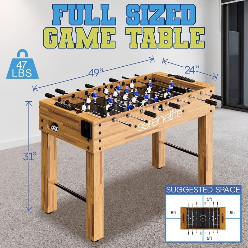 Indoor Competition Foosball Table with 2 Balls & 2 Cup Holders