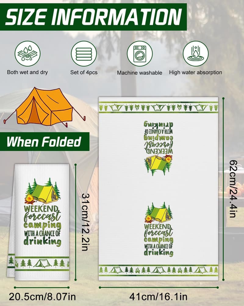 Happy Camper Kitchen Towels Set - Funny RV Accessories (4)