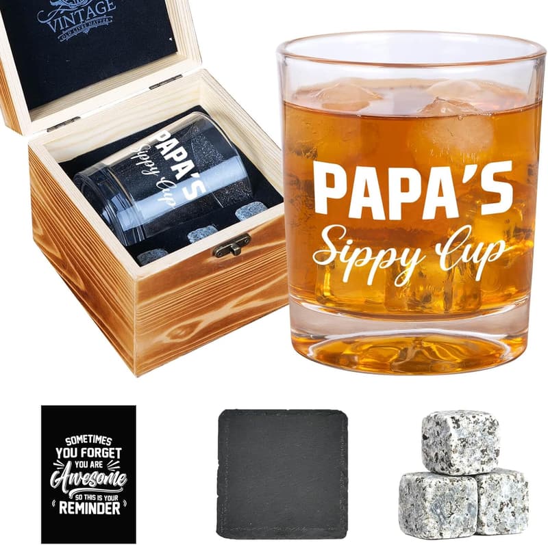 Father's Day Papa Sippy Cup - Whiskey Gift for Men