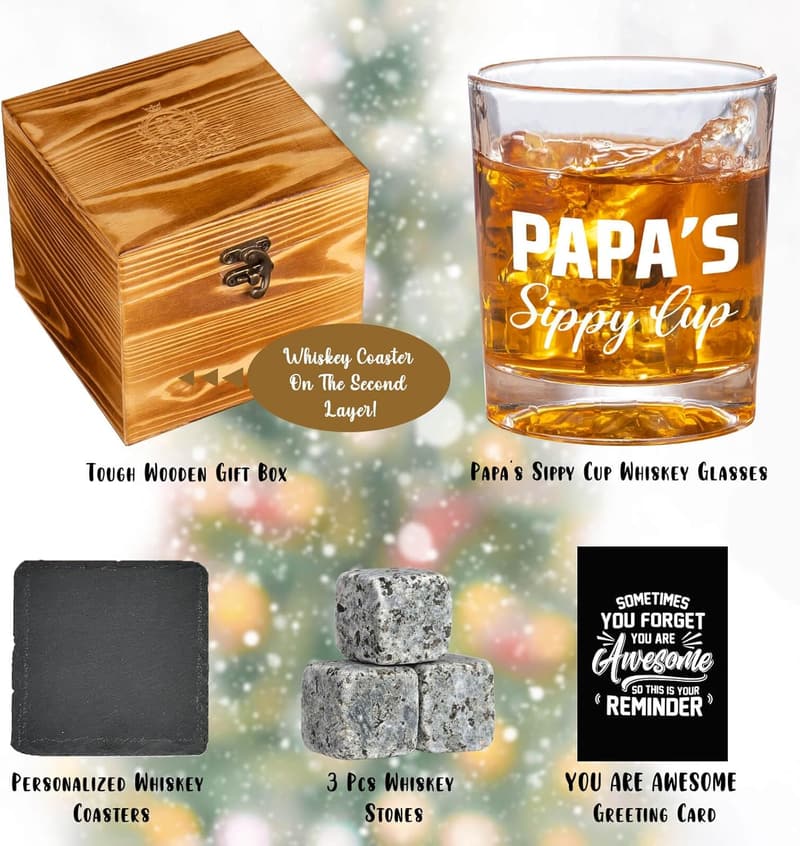 Father's Day Papa Sippy Cup - Whiskey Gift for Men