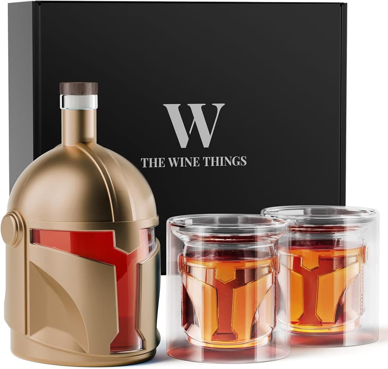 Handmade Galaxy Whiskey Decanter Set for Men with Two Glasses
