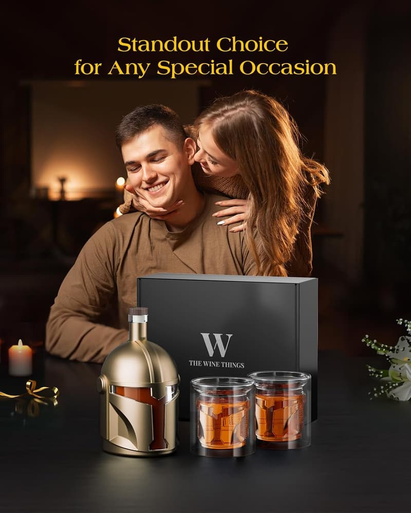 Handmade Galaxy Whiskey Decanter Set for Men with Two Glasses