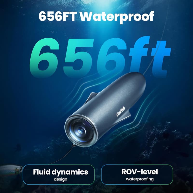 Fishing Camera with HD 1080P, 136° Wide-Angle, Waterproof