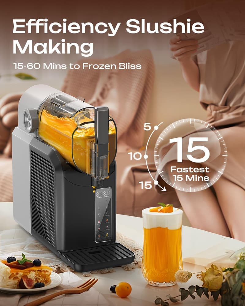 Home Slushie Machine with 7 Preset Programs & 4-Hour Freshness