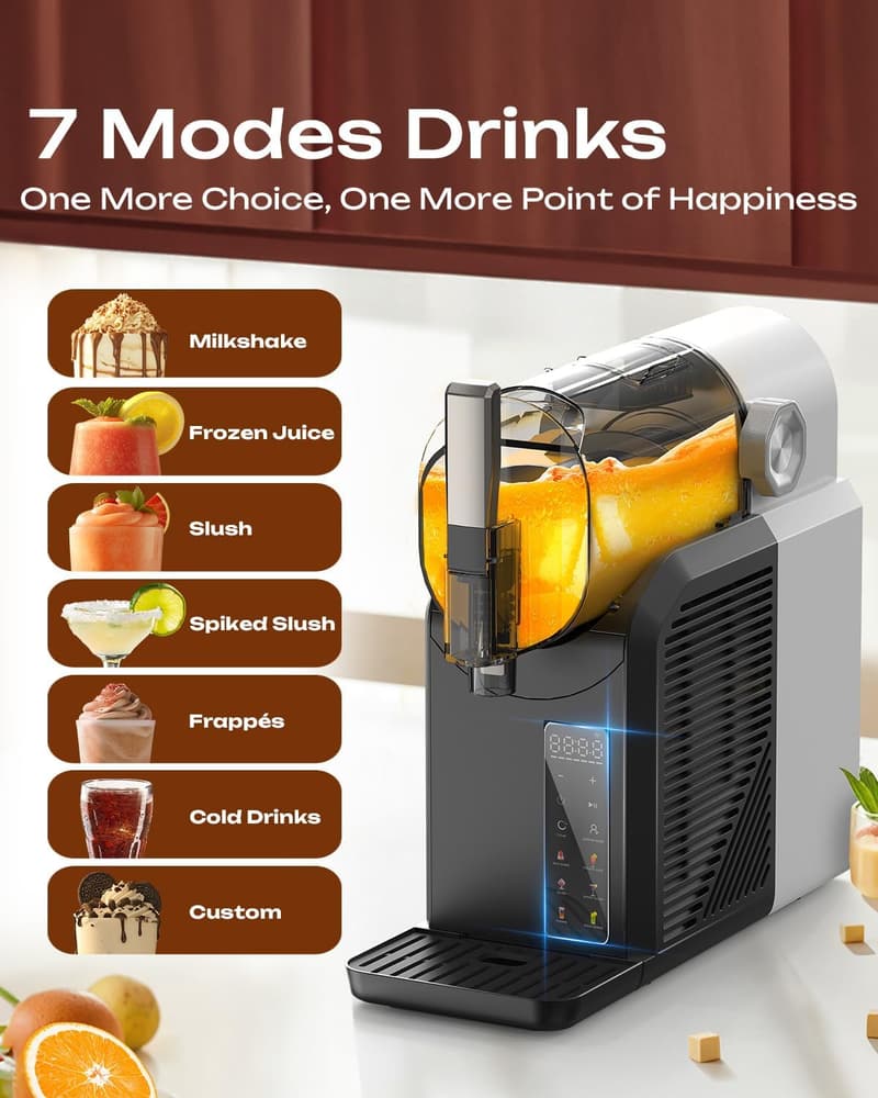 Home Slushie Machine with 7 Preset Programs & 4-Hour Freshness