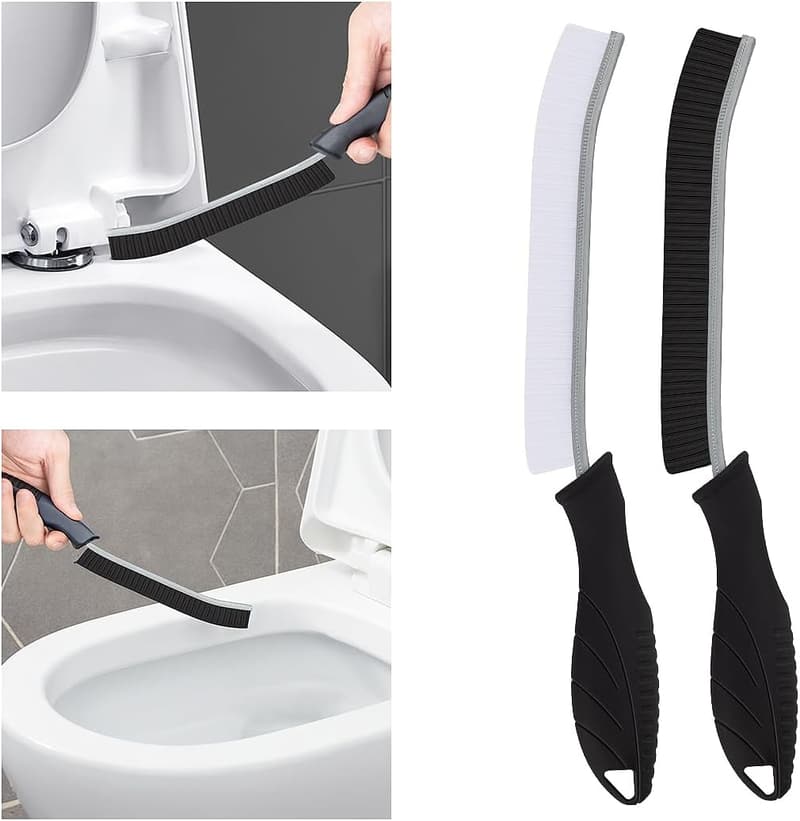Multifunctional Toilet Brush Set - 2 Hard Bristle Cleaning Tools