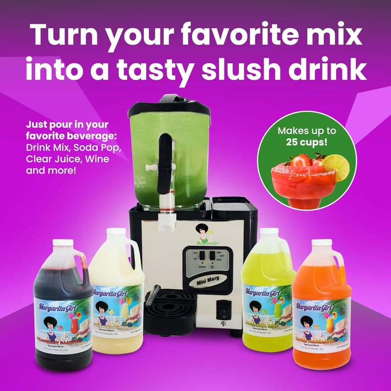 Frozen Drink Machine - Mini Size for Margaritas & Slushies, 200 Oz