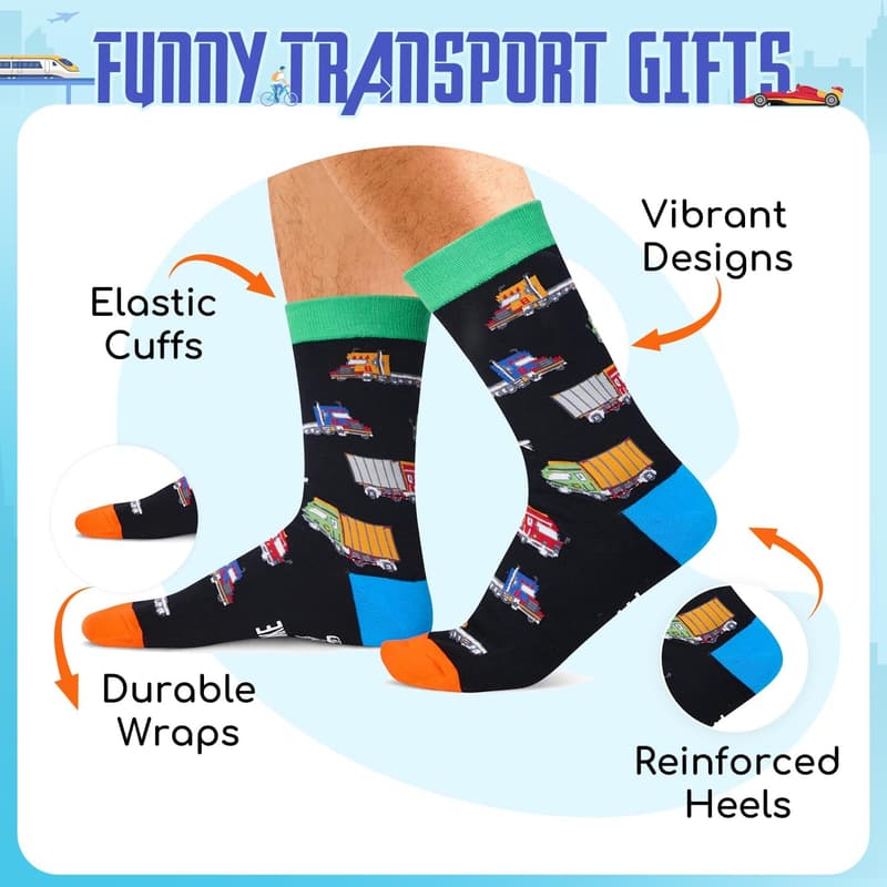 Trucking Gifts for Men - Funny Novelty Socks Set