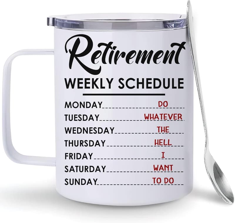 Retirement Stainless Steel Calendar Mug for Men & Women
