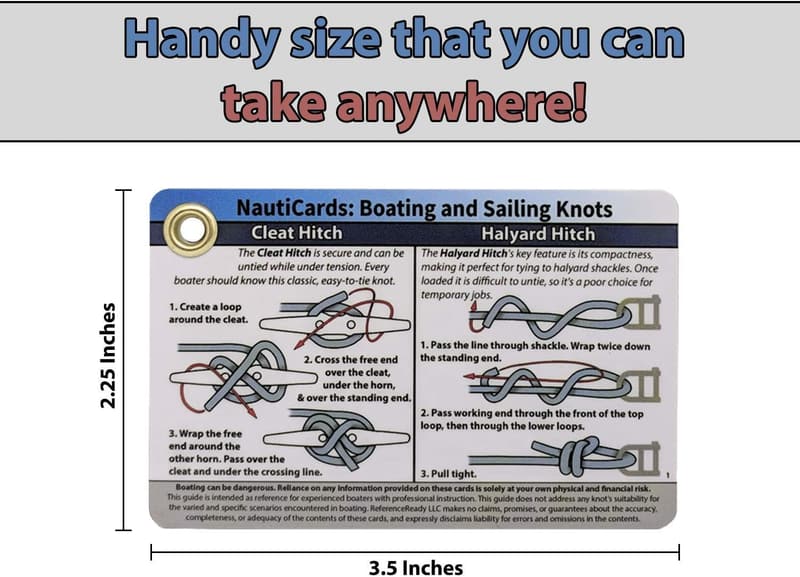 Waterproof Guide to 20 Nautical Knots Cards for Boating