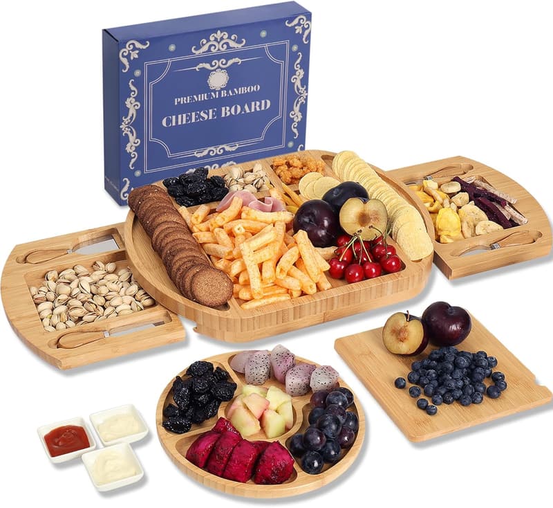 Bamboo Charcuterie Board Set - Perfect for Housewarming Gifts