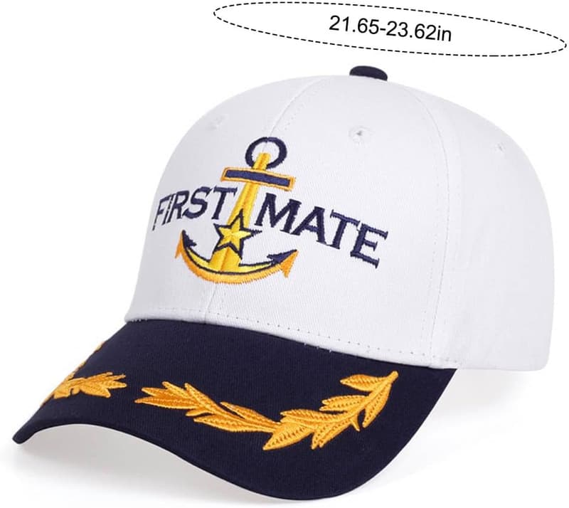 Captain and First Mate Matching Nautical Baseball Caps Set