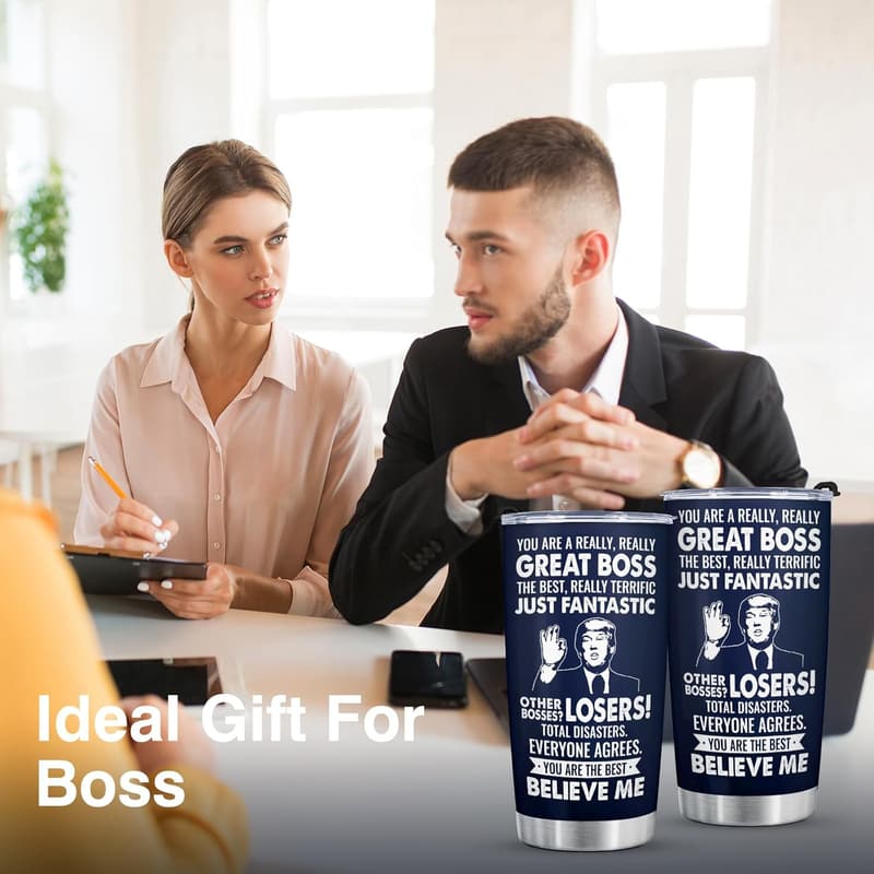 Funny Boss Tumbler Cup - 20 Oz Stainless Steel Gift