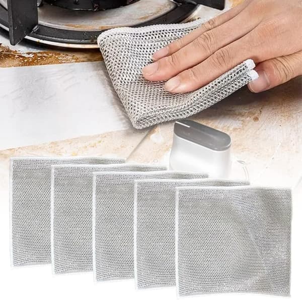 Reusable Non-Scratch Wire Dishwashing Rags Set (5)