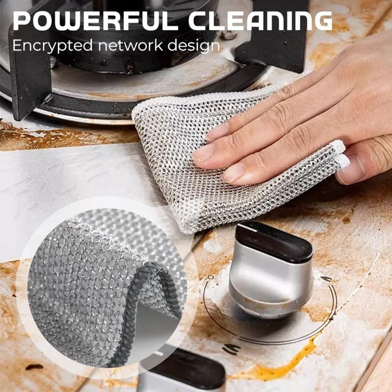 Reusable Non-Scratch Wire Dishwashing Rags Set (5)