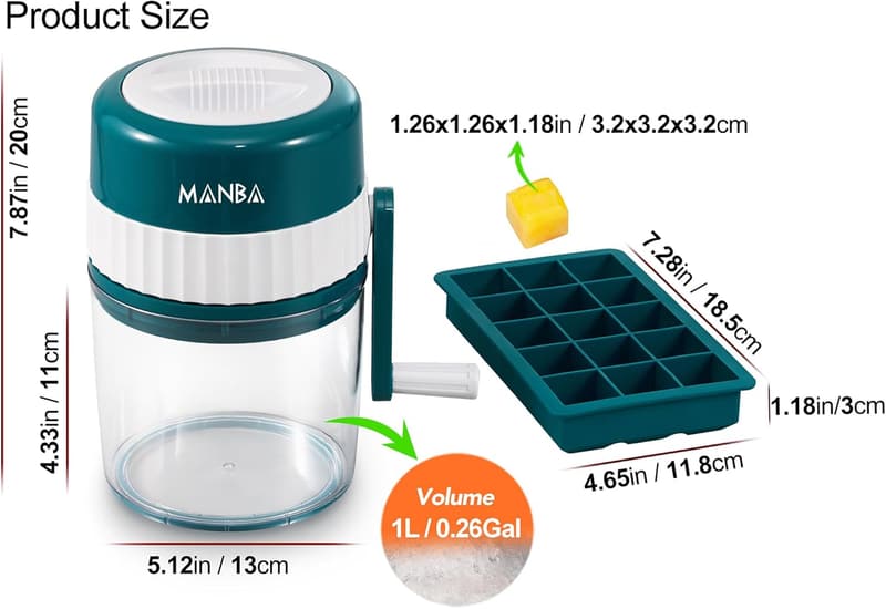 Portable Ice Shaver and Snow Cone Machine with Free Trays