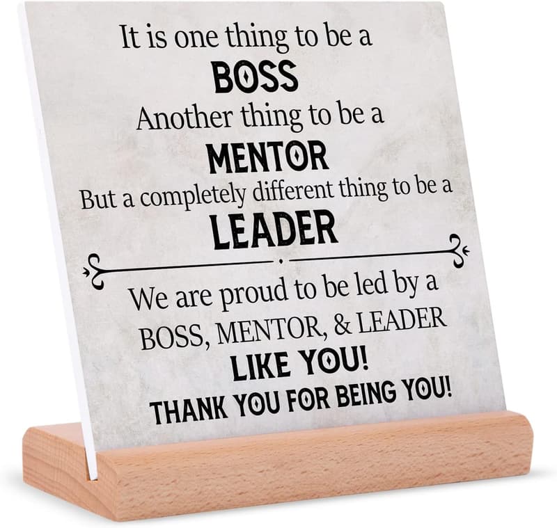 Boss Appreciation Plaque with Stand – Cool Desk Decor Gift