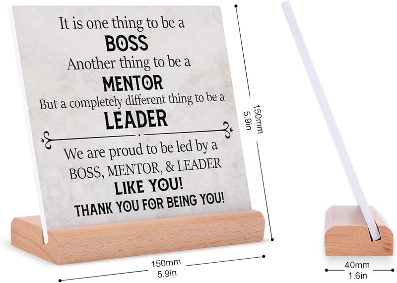Boss Appreciation Plaque with Stand – Cool Desk Decor Gift