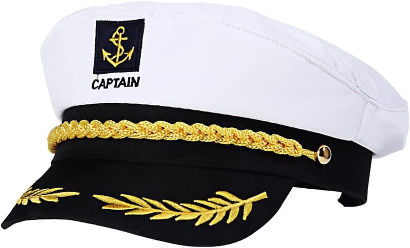 Sailor Captain Hat for Adult Cosplay - Adjustable White海员帽