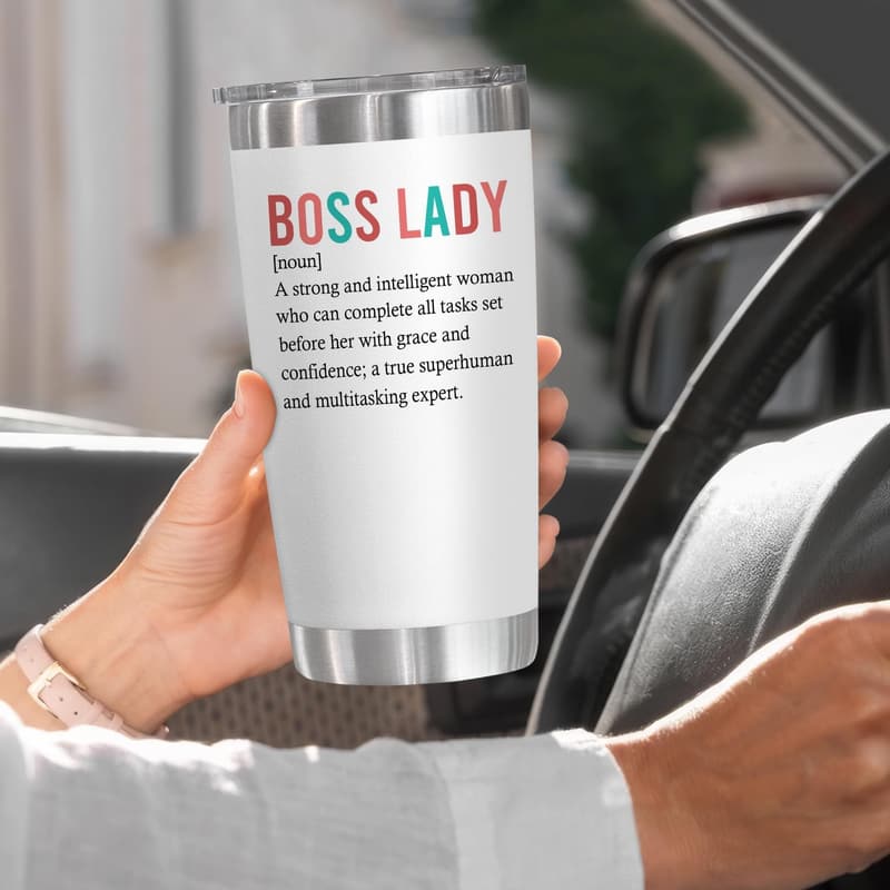 Boss Lady Birthday Gift - 20 oz Insulated Stainless Steel Tumbler