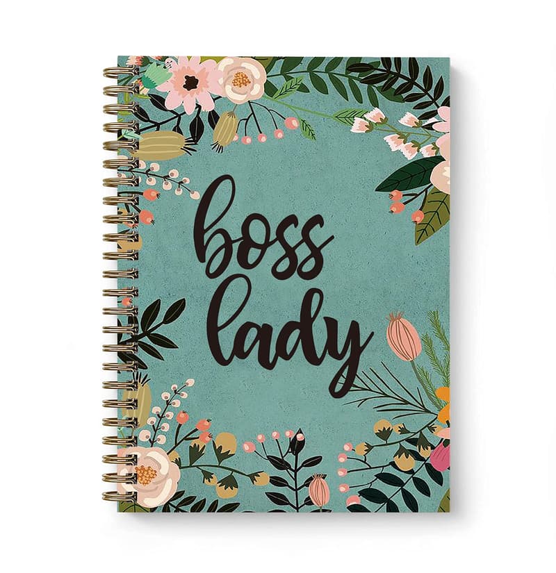 Boss Lady Watercolor Spiral Notebook for Women, 6