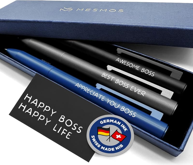 Boss Day Gift Set: 3pk German-Made Ballpoint Pens for Men