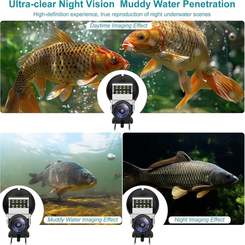 Portable Underwater Fishing Camera with Infrared Night Vision