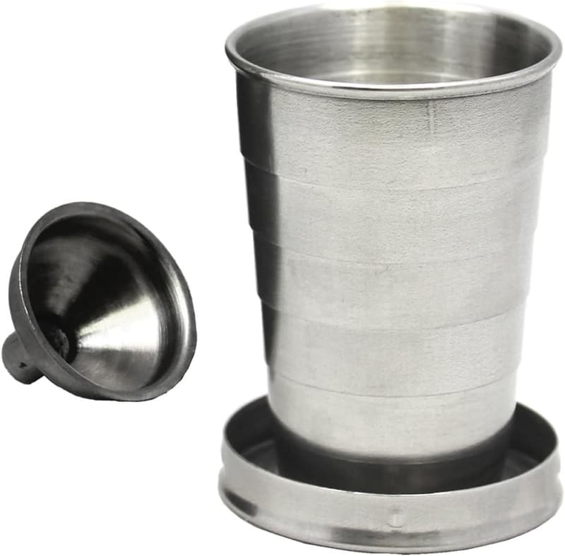 8 oz Leather & Stainless Steel Liquor Flask with Shot Glass & Funnel