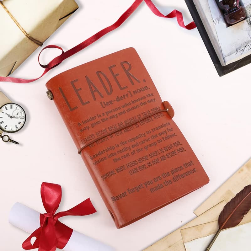 Thank You Gift for Boss - Leather Planner for Farewell or Retirement
