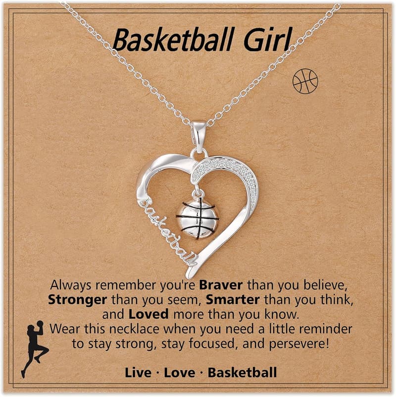 Sports Necklace for Teens - Volleyball, Softball, Basketball, Baseball