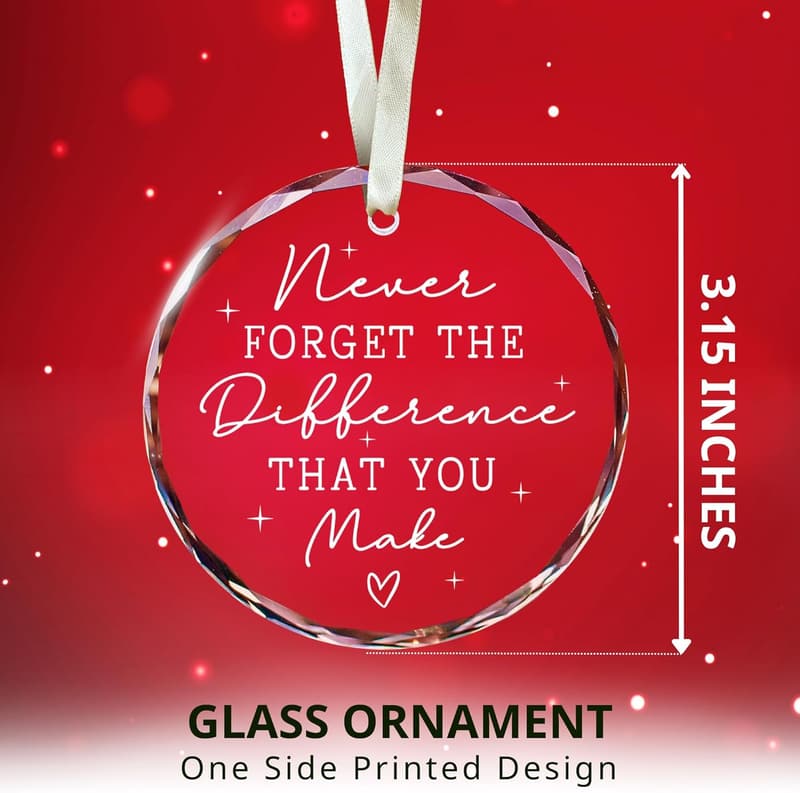 Thank You Glass Ornament for Women - Retirement Appreciation Gift