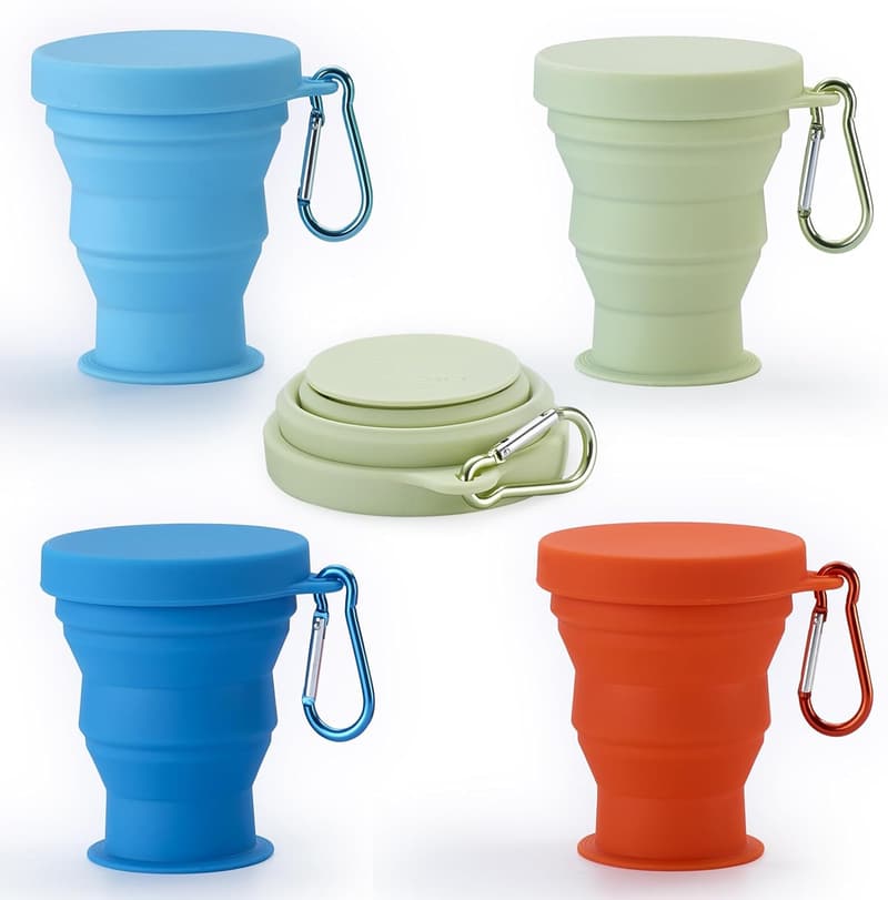 Silicone Collapsible Travel Cup Set - Portable for Hiking & Camping