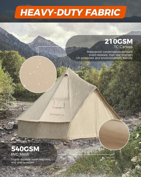 Luxury 4-Season Waterproof Canvas Glamping Tent for Families