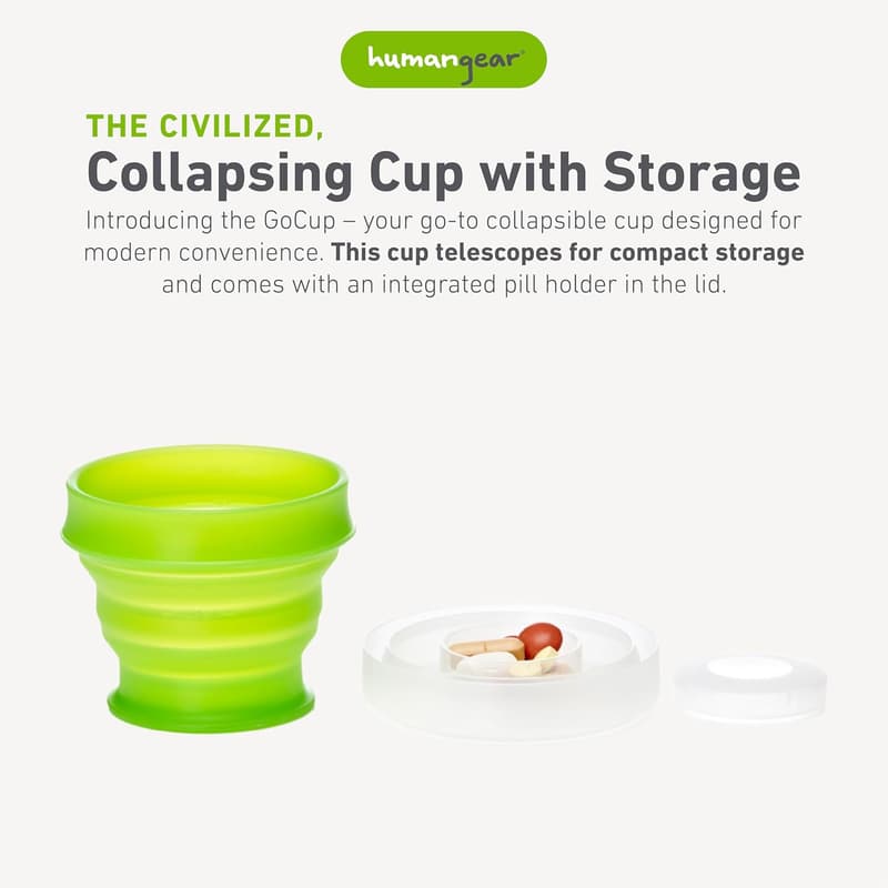 GoCup | Compact 4 oz Travel Cup | BPA-Free, Eco-Friendly Green