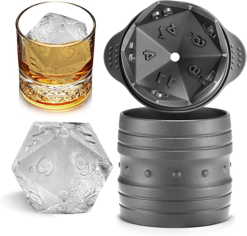 DND Gamer Ice Cube Tray Mold for Cool Gifts, Silicone