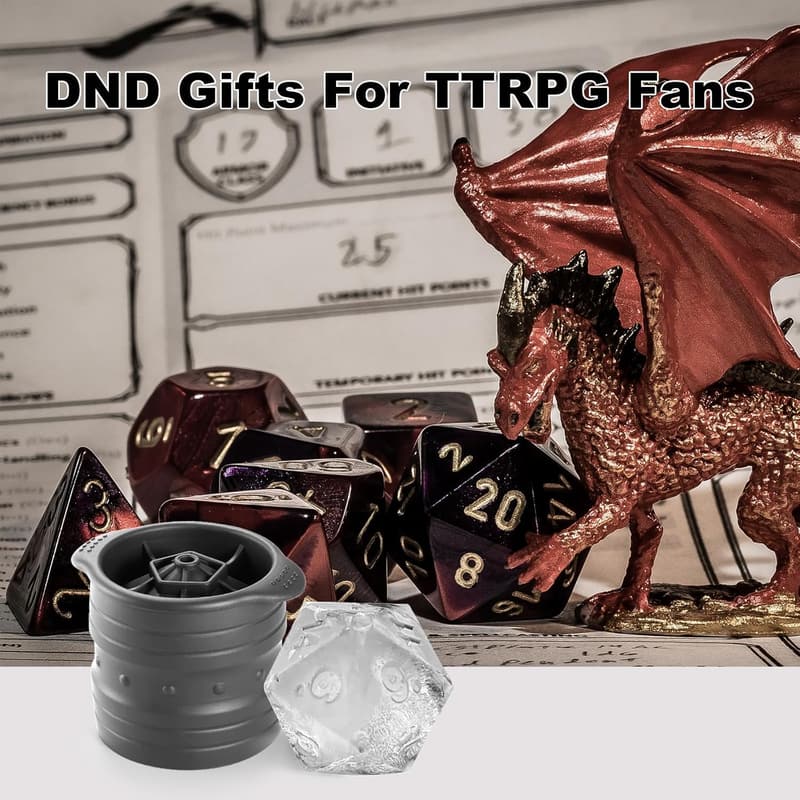 DND Gamer Ice Cube Tray Mold for Cool Gifts, Silicone