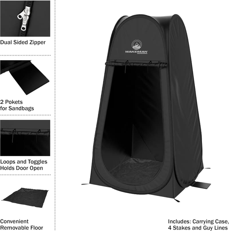Portable Privacy Shower Tent with Carry Bag for Camping & Beach