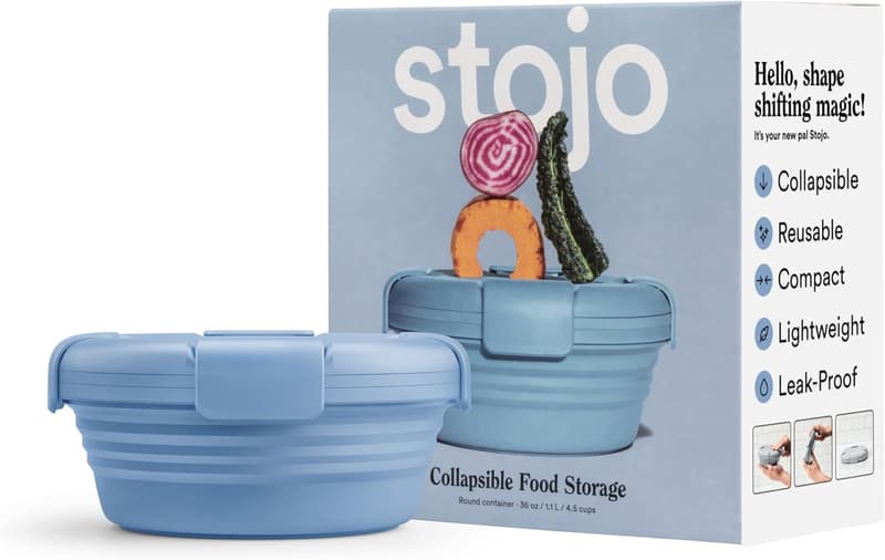 Collapsible Silicone Bowl - 36oz, Steel Blue - Ideal for Travel & Meal Prep