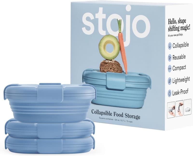 Stojo Collapsible Steel Sandwich Box Set - Reusable Food Storage