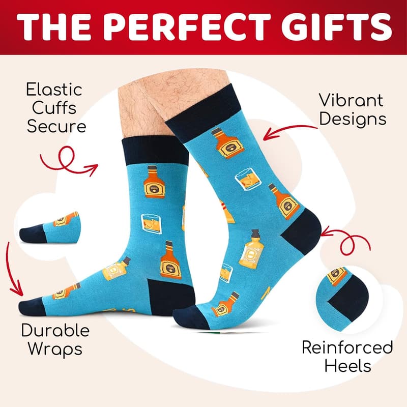 Bourbon Whiskey Socks - Fun Gift for Men