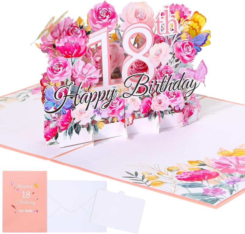 Happy 18th Birthday Watercolor Card for Daughter