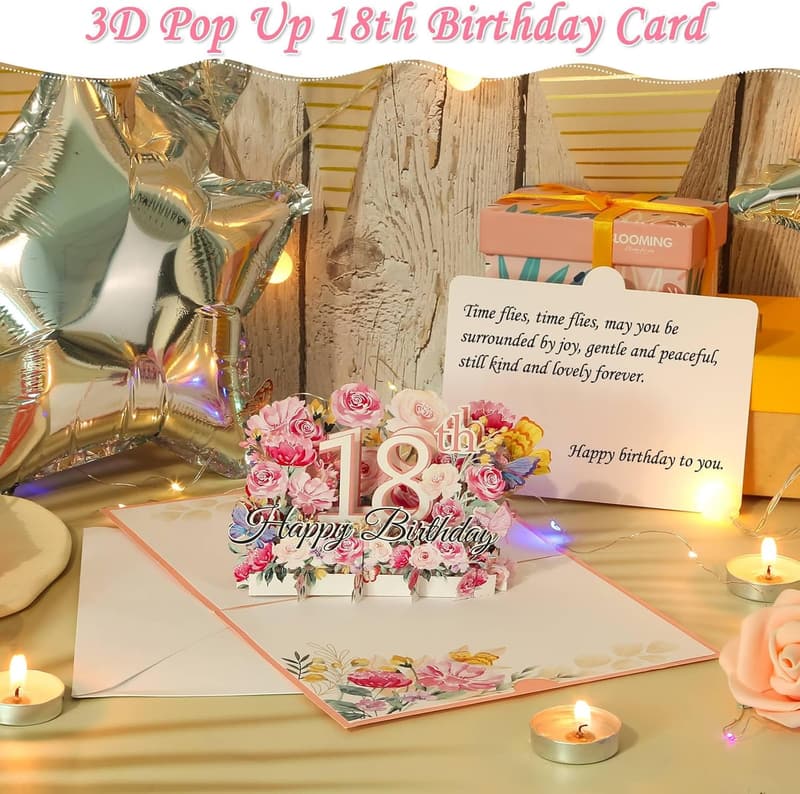 Happy 18th Birthday Watercolor Card for Daughter