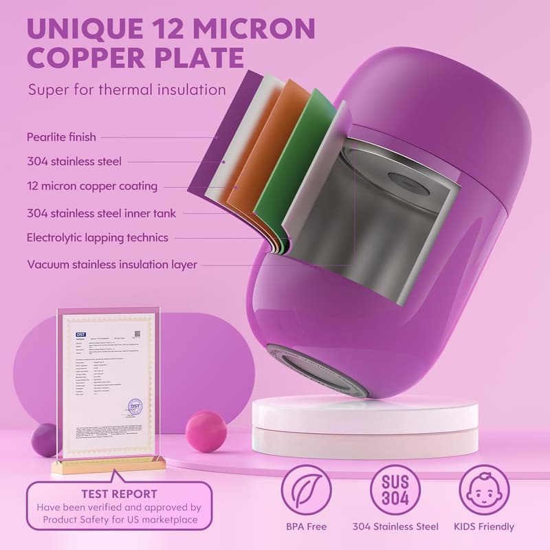 Insulated Lunch Container for Kids & Adults - 16 oz Vacuum Thermos