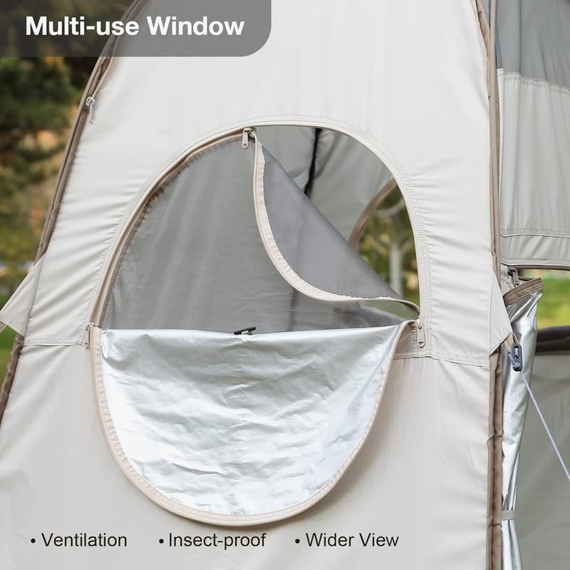Portable Privacy Shower Tent with Mesh Window, 6.9 FT, UPF 50+