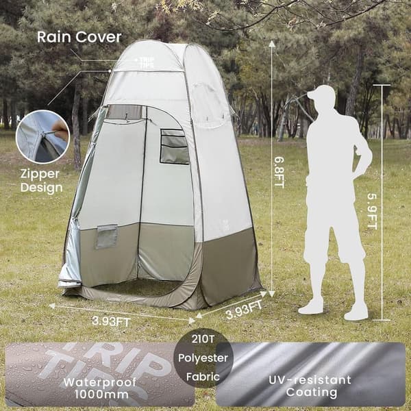 Portable Privacy Shower Tent with Mesh Window, 6.9 FT, UPF 50+