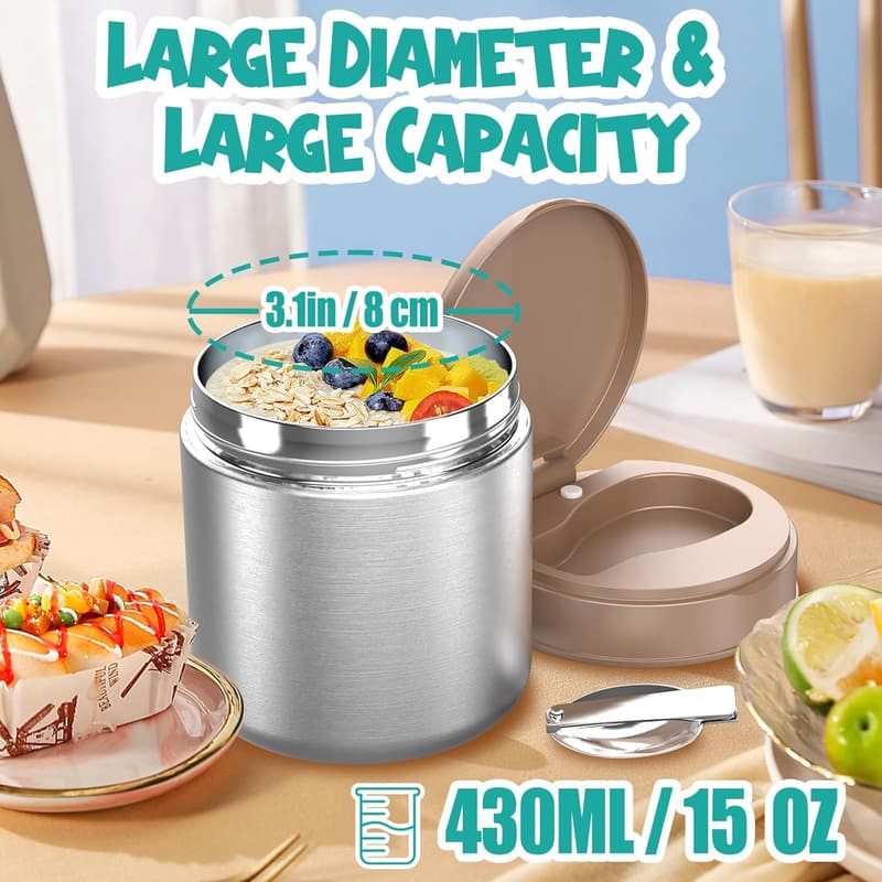 Insulated Food Jar for Kids - 15.2 Oz Stainless Steel