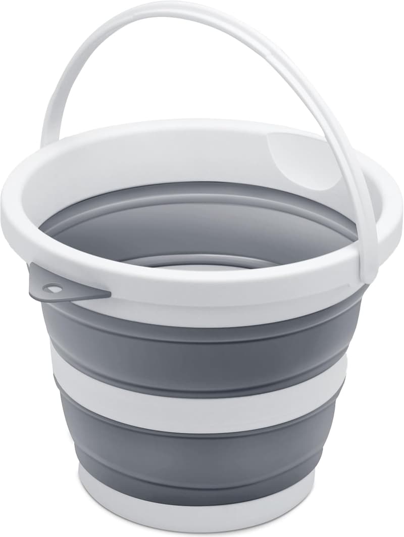 Portable 1.3 Gal Collapsible Bucket - BPA-Free, Grey