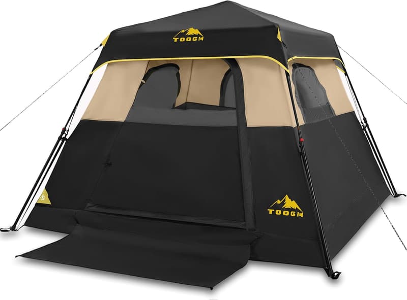 Instant Setup 6-Person Weatherproof Camping Tent with Rainfly