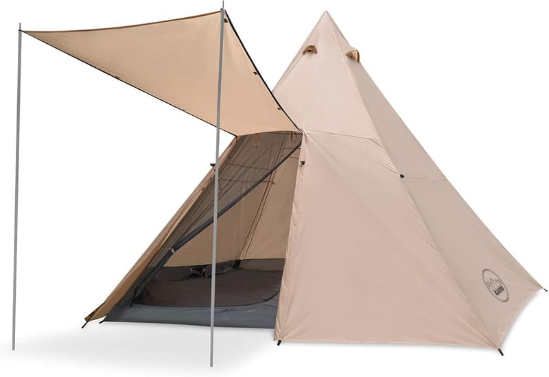 Large Waterproof Tipi Tent for 8-Person Family Camping