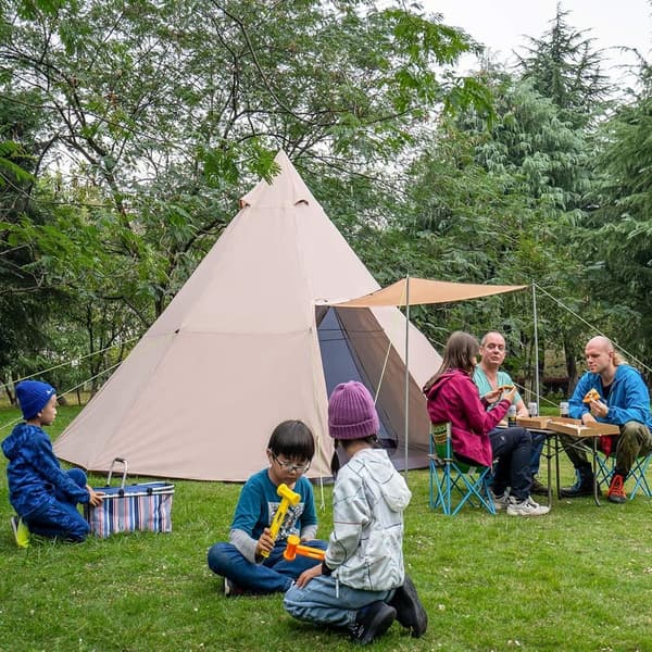 Large Waterproof Tipi Tent for 8-Person Family Camping